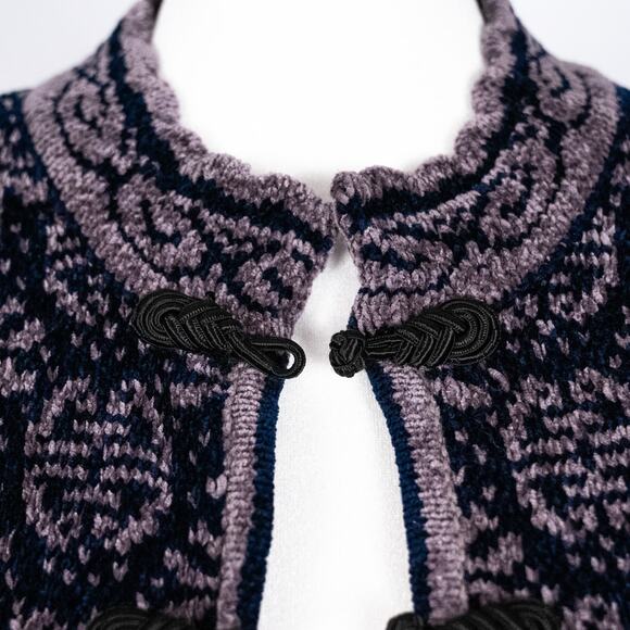 Icelandic Design Dragonfly Cardigan Nordic Fair Isle Women's MEDIUM Frog Toggle - Picture 4 of 10